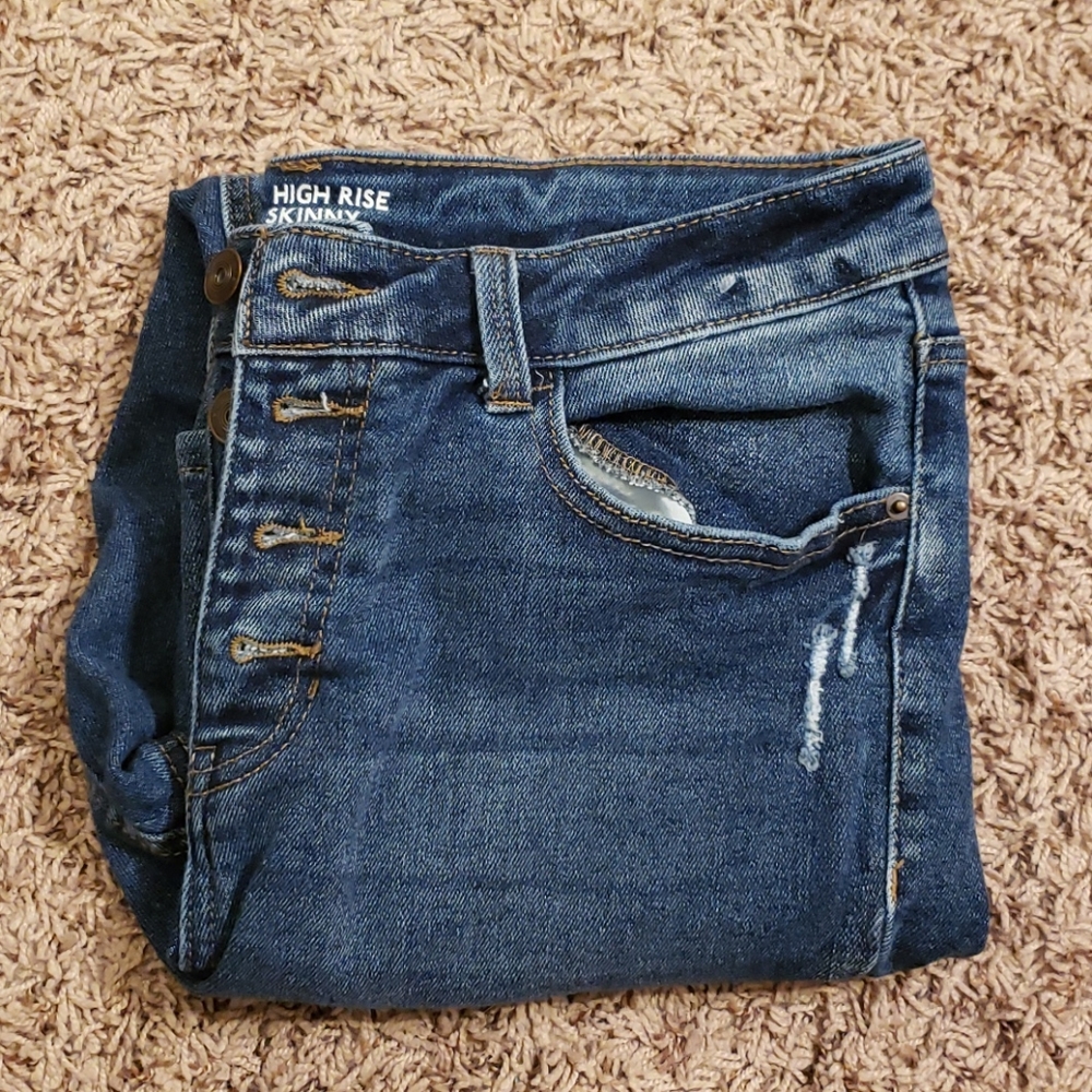 High Rise Skinny Cropped Ankle Cut